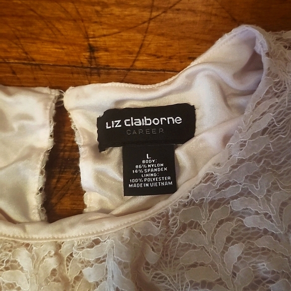 🔥SALE Baby Pink Liz Claiborne Sleeveless Lace Blouse - Picture 5 of 5